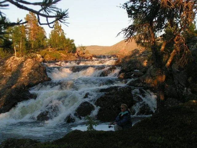 Fiskeläger vid Anarisets fjällsjöar